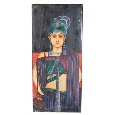 Original Gemälde in Öl Adliger Rajasthan 