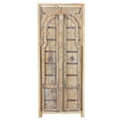 MANGO & TEAK Schrank Indien antike Tür neuer Korpus Virgin wood