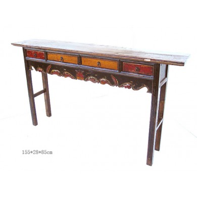 Chinesisches Tischchen aus hochwertigem Holz mit feinen Drechslerarbeiten