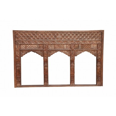 INDIA Mughal Empire Stil Dreier Bögen Fensterrahmen geschnitztes Holz D ED-11-23