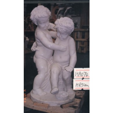 Skulptur Kinder stehend Putten Paar für Park weißer Marmor