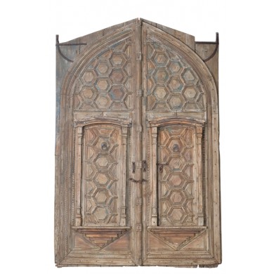 Indische Doppeltür Tor mit Rahmen aus Rajasthan aus dem Jahr 1850 