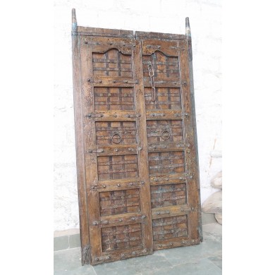 Indien massive Tür antik Teak VI-ED-020 Antik Mosaik