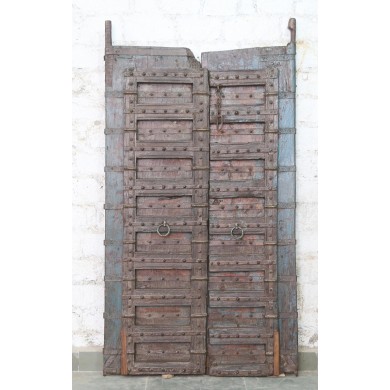 Indien massive Tür antik Teak VI-ED-025