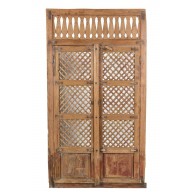 Indische Holztür aus Teakholz mit außergewöhnlichem Rahmen 
