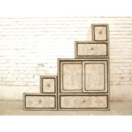 China kleine Stufen Kommode Schubladen vintage Style antikweiß