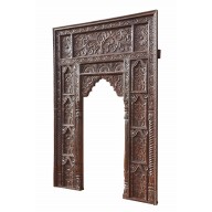 India Mughal Empire großer Fensterrahmen Bogen hoch geschnitztes Holz D ED-11-20