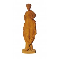 Skulptur Tänzerin Statue auf Standplatte Gusseisen antikweiß Klassizismus