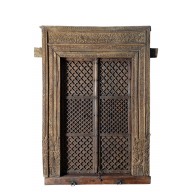 Old India riesige Tür Tor zweiflüglig mit Rahmen geschnitzt Rajasthan