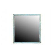 Indien quadratischer Spiegel lichtblauer Holzrahmen shabby chic look Einrichtung