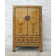 CHINA Shanxi 1860 magnificent painted great cabinet elm wood armadio I D SD.D.48