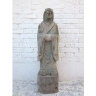 Skulptur Schlange China astrologische Figur buddhistisch bemalte Pappel 100 Jahre alt von Luxury Park