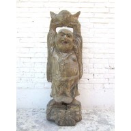 Buddha mit Krone China Statue Figur Skulptur Pappelholz 90 Jahre alt von Luxury Park
