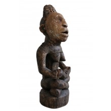 Stamm der Bakongo Yombe, 50cm, Schutzmutter mit Kind, Schutz vor Krankheit, ca. 120-130 Jahre