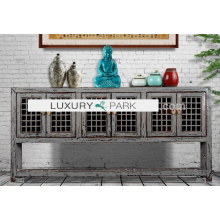 Chinesisches Sideboard aus Echtholz in elegantem Grau.