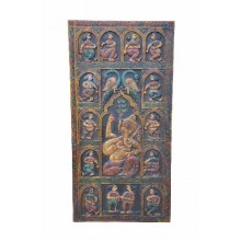 Ganesha, wunderschöner handgeschnitzter Deko Panel Türblatt aus Indien 