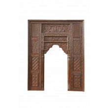 India Mughal Empire großer Fensterrahmen Bogen hoch geschnitztes Holz D ED-11-22