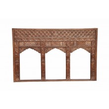 INDIA Mughal Empire Stil Dreier Bögen Fensterrahmen geschnitztes Holz D ED-11-23