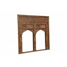 INDIA Mughal Empire Stil Doppel Bögen Fensterrahmen geschnitztes Holz D ED-11-27