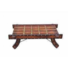 INDIA Rajasthan impressive wooden coffee table made from old ox cart D ED-11-46