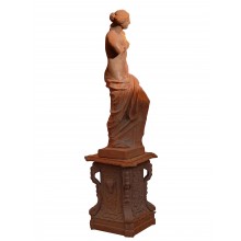 Skulptur Milos Venus Halbakt große Statue ohne Sockel Gusseisen rostfarbig Klassik