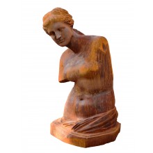 Skulptur Venus von Milo Torso Halbakt Statue Gusseisen rostfarbig Klassik