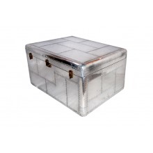 Großes Bordcase Truhe Box recyceltes Aluminium mit Verschlüßen edler Silberglanz 