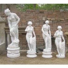 Verschiedene antike Nymphe Badende klassische Skulptur weißer Marmor