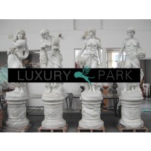 Vier Jahreszeiten antike Frauen Skulpturen weißer Marmor Klassik