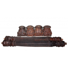Indien Säulenpaar Hartholz antik