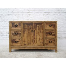 shabby chic CHINA massive cabinet buffet natural pine stained como I D SD.D.25