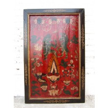 Asien Tibet Wandbild Buddhismus Vintage dunkler Holzrahmen