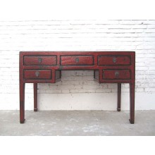 China kolonialer Schreibtisch Desk Schubladen Antikbraun Vintage Pinie