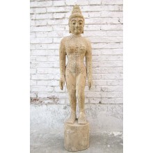 China Akupunktur Lehrmodell Skulptur Massivholz antik Körper Frau Statue Heilkunde