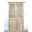 Asia hohe Türe mit Decor Gitter 221x104cm Antik 120 Jahre Naturholzton