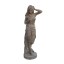 Skulptur Mädchen mit Rose Statue auf Basis Gusseisen antikbraun Romantik