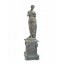 Skulptur Halbakt Statue auf Podest bleifarben Gusseisen Antikoptik