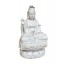 China Miniatur Guayin sitzend Statue Gusseisen antikweiß Buddhismus