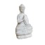 China Miniatur Statue Buddha betend Skulptur Gusseisen antikweiß