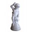 Statue Kind Putte sitzend Skulptur antikweißer Gusseisen