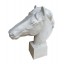 Klasssische Skulptur Pferdeporträt auf Standfuß Gußeisen antikweiß