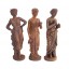 Klassische Tänzerinnen drei kleine Statuen Gußeisen rostbraun