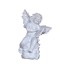 Engel Putte mit Harfe Miniatur kleine Skulptur Gußeisen altweiß Barock