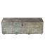 Indien 1920 schlanke alte Truhe Werkzeug Box aus grobem Holz blaue Farblasuren Rajasthan