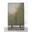 China großer Schrank Doppeltüre graugrün Modern Style Pinienvollholz