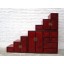 China Stufen Kommode Schrank rotbraun Antik Stil Pinie