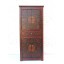 China Art Deco Look seltener halbhoher Schrank Kabinett braunrot auf schwarz lackierte Pinie von Luxury Park