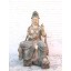 Guanyin sitzend Lebensgroße Skulptur Pappelholz bemalt China 1930 von Luxury Park