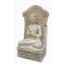 Asien Tempelfigur Buddha sitzend auf Thron heller Marmor Asiatische Mythologie